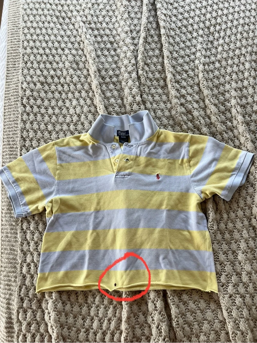 Ralph Lauren Yellow & Light Blue Striped Polo - Kids